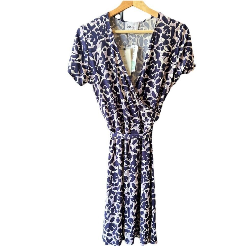 NEW Leota for Stitch Fix Perfect Wrap Cap Sleeve Dress Stretch Size Petite Large